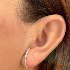 Sterling Silver Ear Cuff CZ Earrings with post and butterfly backs